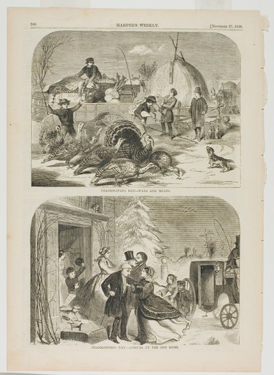 Thanksgiving Day-Ways and Means y Thanksgiving Day-Arrival at the Old Home de Winslow Homer