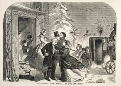 Día de Acción de Gracias - Llegada a la vieja casa, 1858 de Winslow Homer