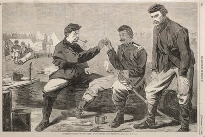 Día de Acción de Gracias en el Ejército - Después de cenar:  El hueso de los deseos de Winslow Homer