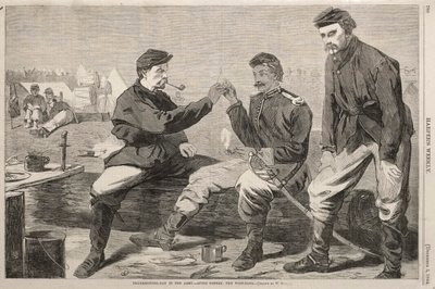 Día de Acción de Gracias en el Ejército - Después de la Cena: El hueso de los deseos, 1864 de Winslow Homer