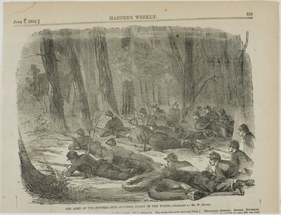 El Ejército del Potomac - Nuestro piquete en el bosque de Winslow Homer