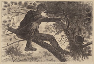 El ejército del Potomac - Un francotirador en servicio de guardia de Winslow Homer