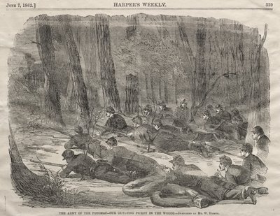 El Ejército del Potomac - Nuestro puesto de guardia avanzado en el bosque de Winslow Homer