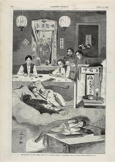 Chinos en Nueva York - Escena en un club de Baxter Street de Winslow Homer