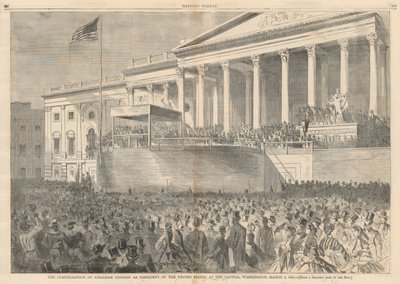 La Inauguración de Abraham Lincoln como Presidente de los Estados Unidos, en el Capitolio, Washington, 4 de marzo de 1861; de Harper de Winslow Homer