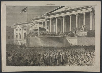Toma de posesión de Abraham Lincoln como Presidente de los Estados Unidos, en el Capitolio, Washington, 4 de marzo de 1861. de Winslow Homer