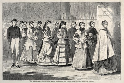 El paseo matutino - Escuela de señoritas paseando por la avenida, 1868 de Winslow Homer