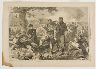 El cirujano trabajando en la retaguardia durante un combate de Winslow Homer
