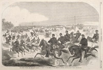 La Caballería y la Artillería de la Unión comienzan a perseguir a los Rebeldes por la carretera de Yorktown. de Winslow Homer