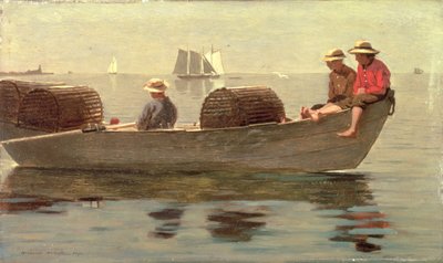 Tres chicos en un Dory, 1873 de Winslow Homer