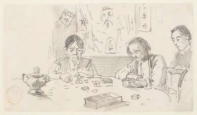 Tres Hombres Chinos Jugando Dominó en un Club de la Calle Baxter, Ciudad de Nueva York de Winslow Homer
