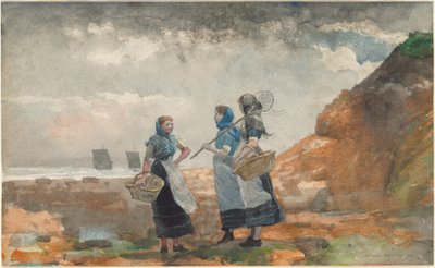 Tres chicas pescadoras, Tynemouth de Winslow Homer