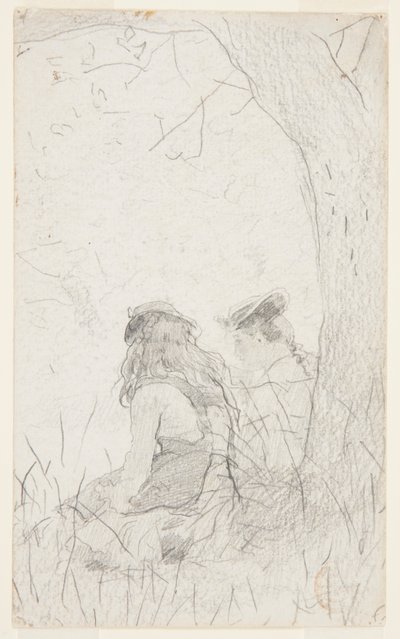 Dos chicas sentadas en un banco de Winslow Homer