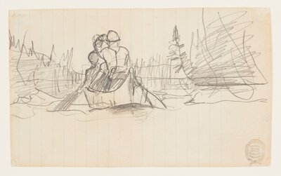 Dos hombres en una canoa de Winslow Homer