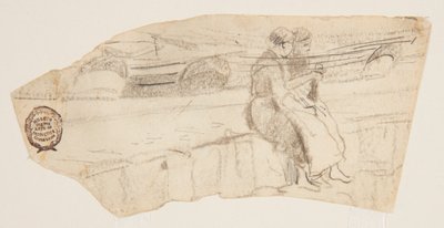 Dos mujeres sentadas en un muro del mar, Cullercoats, Inglaterra de Winslow Homer