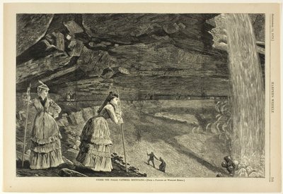 Bajo las cataratas, montañas Catskill de Winslow Homer