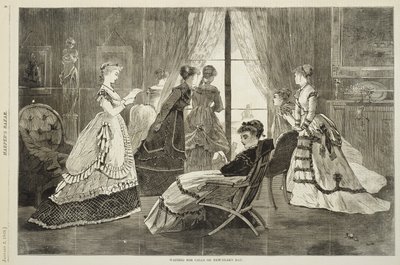 Esperando llamadas en el día de Año Nuevo, 2 de enero de 1869 de Winslow Homer
