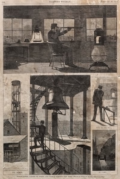 Watch-Tower, esquina de las calles Spring y Varick, Nueva York de Winslow Homer