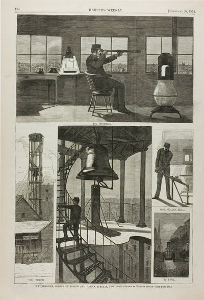 Watch-Tower, esquina de las calles Spring y Varick, Nueva York de Winslow Homer