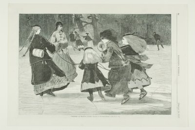 "Invierno" - Escena de patinaje de Winslow Homer