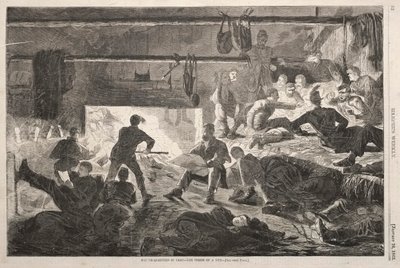 Cuarteles de invierno en el campamento - El interior de una cabaña, 1863 de Winslow Homer
