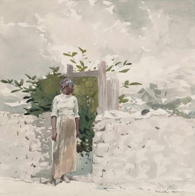 Mujer junto a una verja, Bahamas de Winslow Homer