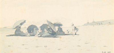 Mujeres y niños en la playa de Long Branch, Nueva Jersey de Winslow Homer