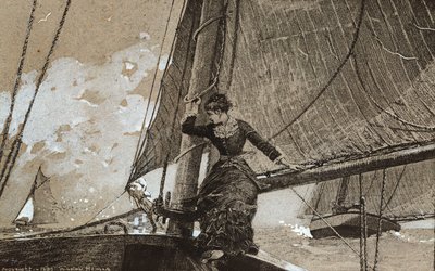 Chica de yate, 1880 de Winslow Homer