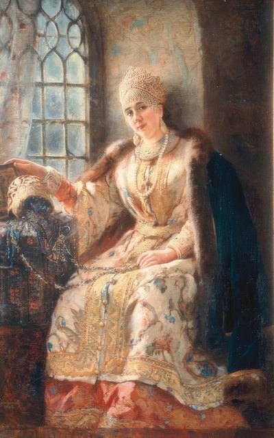Boyarina en la ventana de Wladimir Jegorowitsch Makowski