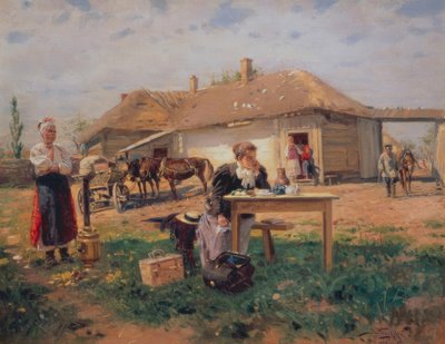 La llegada de la maestra al pueblo de Wladimir Jegorowitsch Makowski