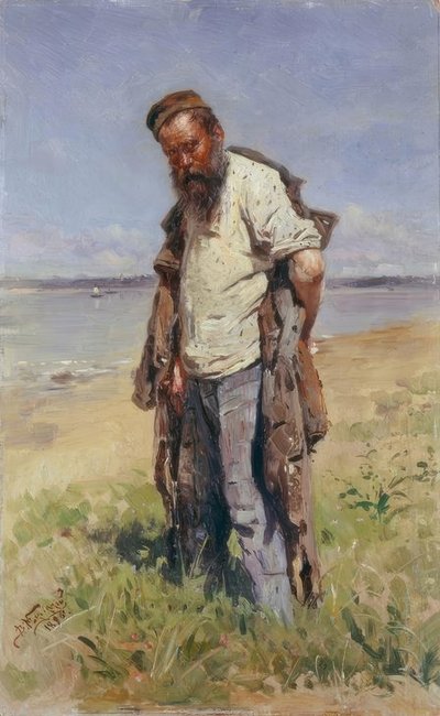 Hombre en el río de Wladimir Jegorowitsch Makowski