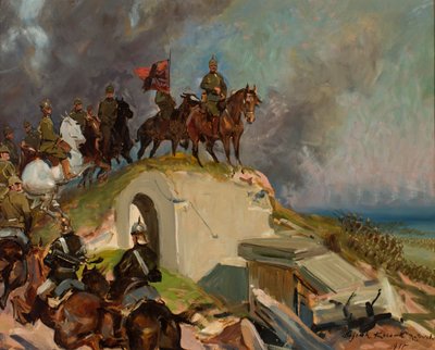 Escena de batalla de la Primera Guerra Mundial de Wojciech Kossak