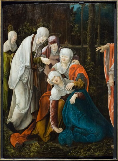 Cristo despidiéndose de su madre, c.1520 (óleo sobre abeto) de Wolf Huber