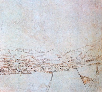 Vista de Urfahr, c. 1510-1553 de Wolf Huber