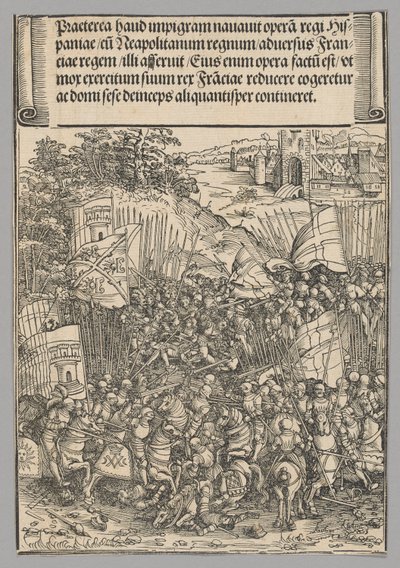 Conquista de Nápoles, placa 17 de Escenas históricas de la vida del emperador Maximiliano I del Arco de Triunfo de Wolf Traut