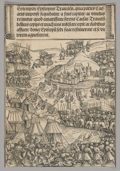 Asedio de Utrecht, lámina 6 de Escenas históricas de la vida del emperador Maximiliano I desde el arco del triunfo de Wolf Traut