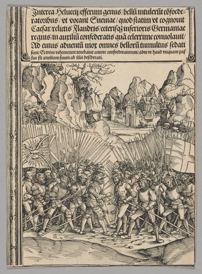 Guerra Suiza, lámina 16 de Escenas Históricas de la Vida del Emperador Maximiliano I del Arco Triunfal de Wolf Traut