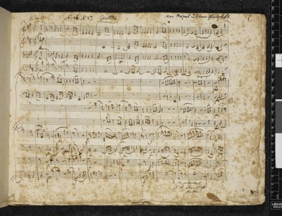 Añadir MS 37764 f.1 Cuarteto de cuerda en re mayor, K. 499 de Wolfgang Amadeus Mozart