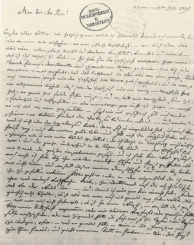 Carta manuscrita al padre. Viena, 13 de junio de 1781 de Wolfgang Amadeus Mozart