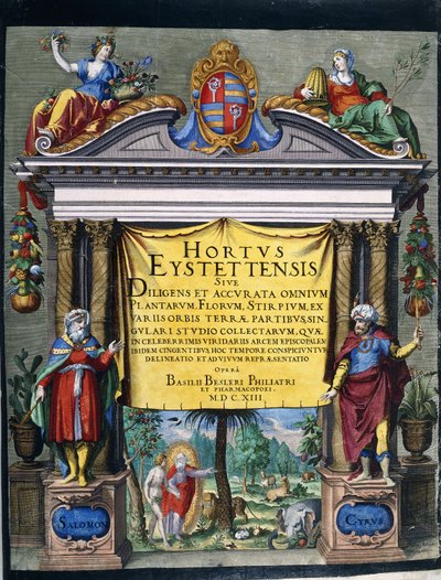 Título grabado para el Florilegium "Hortus Eystettensis" de Basilius Besler de Wolfgang Kilian