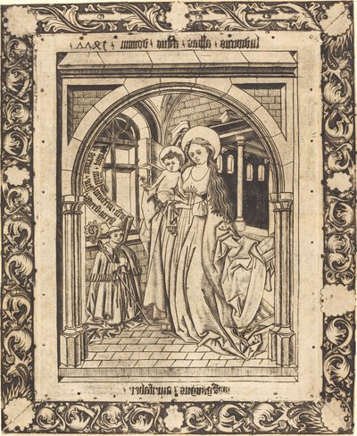 La Madonna y el Niño con el Abad Ludwig von Churchwalden de Wolfgang The Goldsmith after Master E.S.