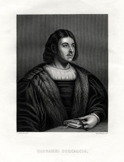 Giovanni Boccaccio, autor y poeta italiano, siglo XIX de Woodman