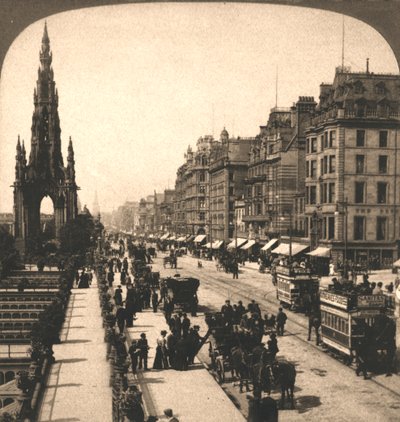 Calle Princes, Edimburgo, 1896 de Works and Sun Sculpture Studios