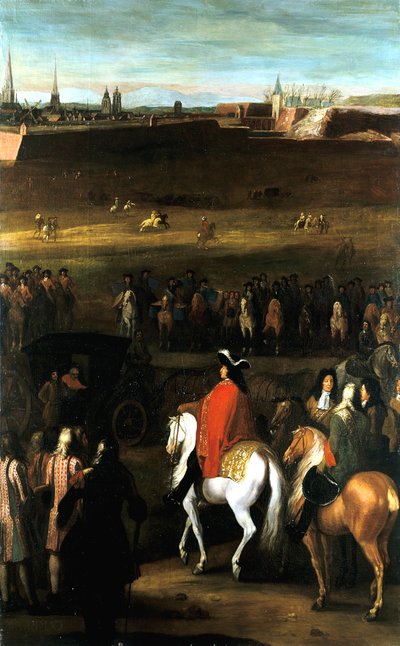 Las Grandes Batallas de Luis XIV: Reducción de la Ciudadela de Cambrai, 1677 de Workshop of Adam Frans van der Meulen