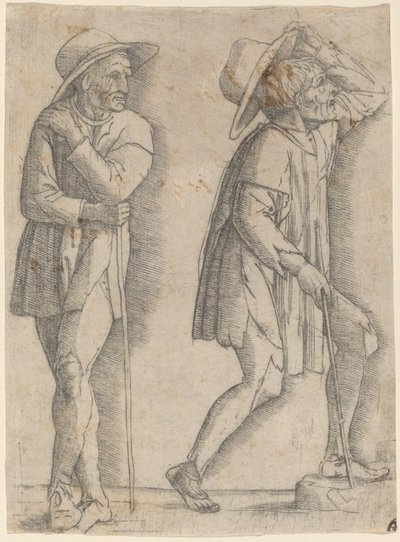 Dos Campesinos de Workshop of Andrea Mantegna