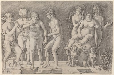Virtus Combusta: Una alegoría de la virtud de Workshop of Andrea Mantegna