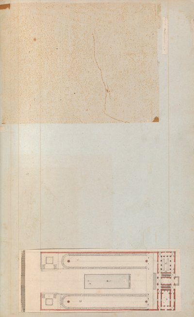 Página de un álbum de recortes que contiene dibujos y varias impresiones de arquitectura, ca. 1800-1850 de Workshop of Charles Percier, Workshop of Pierre