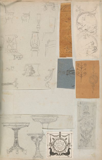 Página de un Álbum de Recortes que Contiene Dibujos y Varias Impresiones de Arquitectura, ca. 1800-1850. Creadores: Taller de Charles Percier, Taller de Pierre François Léonard Fontaine de Workshop of Charles Percier, Workshop of Pierre