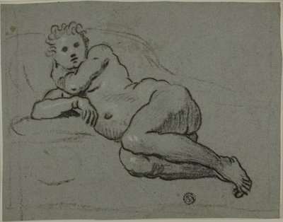 Desnudo reclinado de Workshop of Domenico Tintoretto
