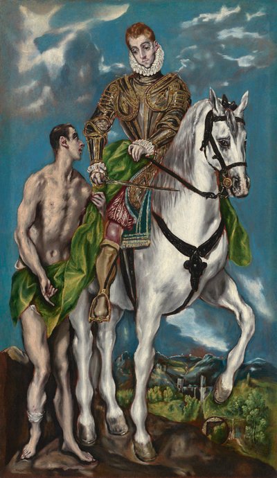 San Martín y el mendigo de Workshop of El Greco